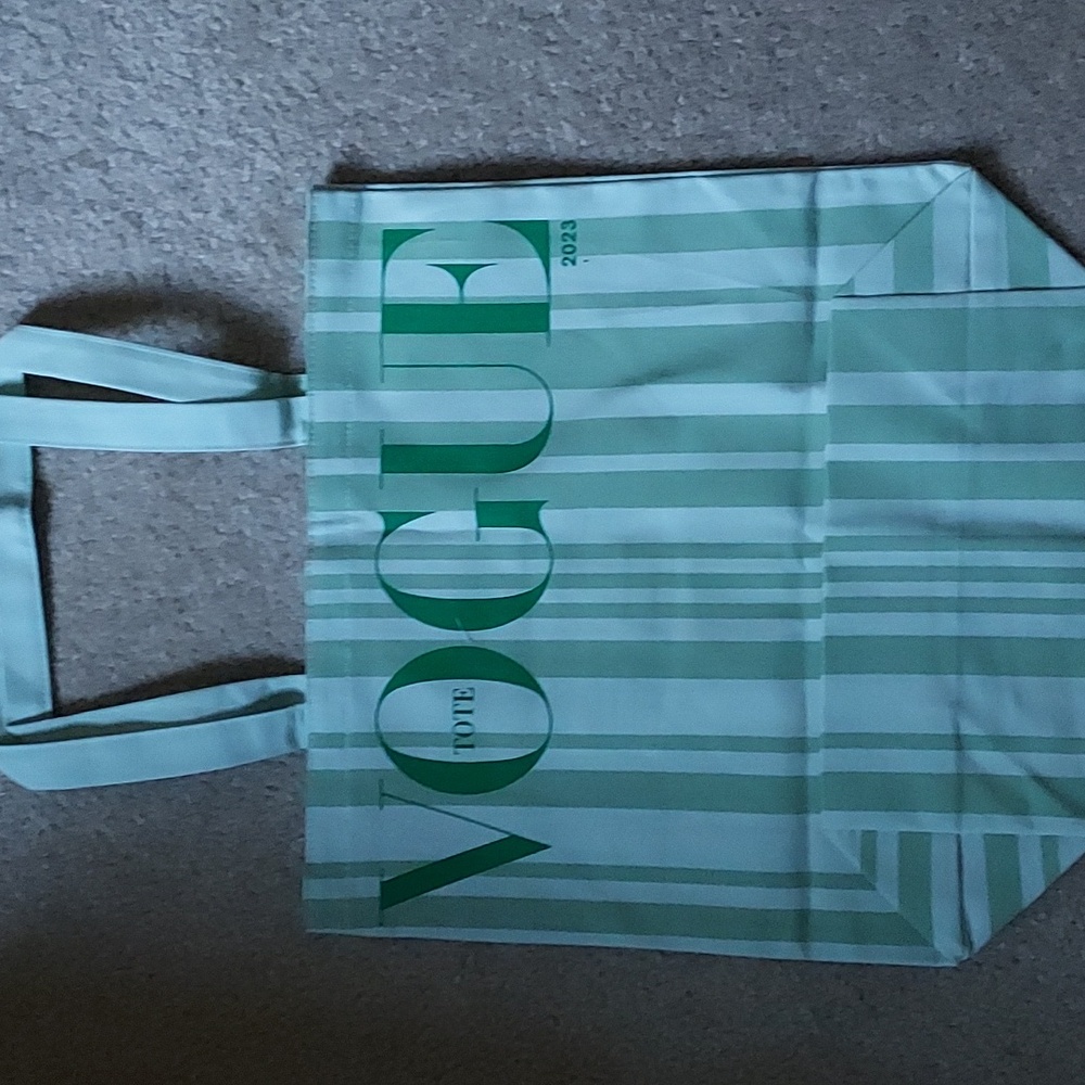 Vogue Mint Green Stripe Tote Bag